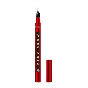 L'Oreal Paris Faux Brow, Hair-Like, Filling Eyebrow Pen with Double-Brush Tip, Fast & Precise Eyebrow Makeup, Dark Brunette, 0.04 Fl Oz