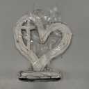 Dicksons Carved Heart with Cross, Distressed White, 6 x 5 inch Resin, Pedestal Table Top, Inspirational, Decorative Figurine
