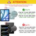 ProCase for iPad Air 13 Inch Case M3 2025/M2 2024, Slim Smart Cover iPad 13 Air M3 M2 Case with Translucent Hard Shell Back, Supports Touch ID, Auto Wake/Sleep -Black