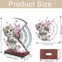 AiYuanzsh 3D Diamond Art Tabletop Perpetual Calendar Kit, DIY Wooden Desktop Ornament with Cute Cat Design, Sparkling Diamond Painting Desk Decoration Gift for Home & Office