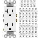 BESTTEN 30 Pack 20 Amp Decorator Wall Receptacle Outlet, Non-Tamper-Resistant, 20A/125V/2500W, Residential and Commercial Use, UL Listed, White