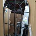 Arched Mirror, 30"x55" Arch Window Mirror, Black Frame Window Pane Wall Decor, Large Wall Mounted Decorative for Living Room Bedroom Entryway Hanging or Leaning Against (30"L x 55"W)