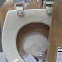 Bemis 500EC Durable Wood Toilet Seat with Easy Clean Hinges, Made in USA, Round, Bone