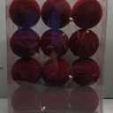 Liliful 12 Pcs Velvet Christmas Ornaments Balls, 4 Inch Flocked Plastic Christmas Tree Ball Shatterproof Hanging Ornaments Decorations for Xmas Tree Vintage Holiday Rustic Home Decor (Wine Red)