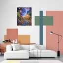 Landscape Paint by Numbers Kit for Adults Beginner Starry Night Oil Painting Kit Adult Paint by Number Kits on Canvas DIY Painting for Beginners Art by Numbers for Gifts Home Wall Decor 16x20 Inch (YF027)