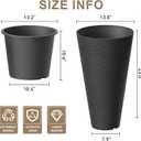 Kante Tall Round Planter Set of 1, 23" H Large Decorative Planter Pots for Outdoor Indoor Garden Patio Front Porch (Black)