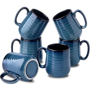Hasense Coffee Mugs Set of 6, 12 Ounce Coffee Cups Set with Handle, Ceramic Tea Mugs for Kitchen, Blue Latte Mugs for Coffee,Cocoa, Tea, Stylish Mug Gift, Dishwasher and Microwave Safe (Navy-12 OZ) Hasense Coffee Mugs Set of 6, 12 Ounce Coffee Cups Set with Handle, Ceramic Tea Mugs for Kitchen, Blue Latte Mugs for Coffee,Cocoa, Tea, Stylish Mug Gift, Dishwasher and Microwave Safe (Navy-12 OZ)