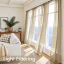 MIULEE Beige Sheer Curtains 84 Inches Long, 4 Panels Set, Rod Pocket Voile Drapes Light Filtering and Semi Transparent, Elegant Window Treatments for Bedroom Living Room,42 x 84 Inches