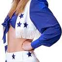 COSPLAYA White Shorts Blue Stars Costume for Womens Teens Adults Sexy USA America 4th of July Halloween Costumes , Extra Large 