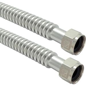 Stainless Steel Corrugated Water Heater Connector Flexible for Water Heater Water Softener,3/4" FIP x 3/4" FIP, 18" Length (2 Pack)