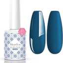 Melody Susie Fleurwee Plant Based Gel Nail Polish, Hema Free Dark Indigo Blue Nail Polish, Soak Off UV LED Gel Polish Gift for Women 21 Non Toxic Long Lasting Nail Art Manicure Salon DIY at Home P16, 2pcs