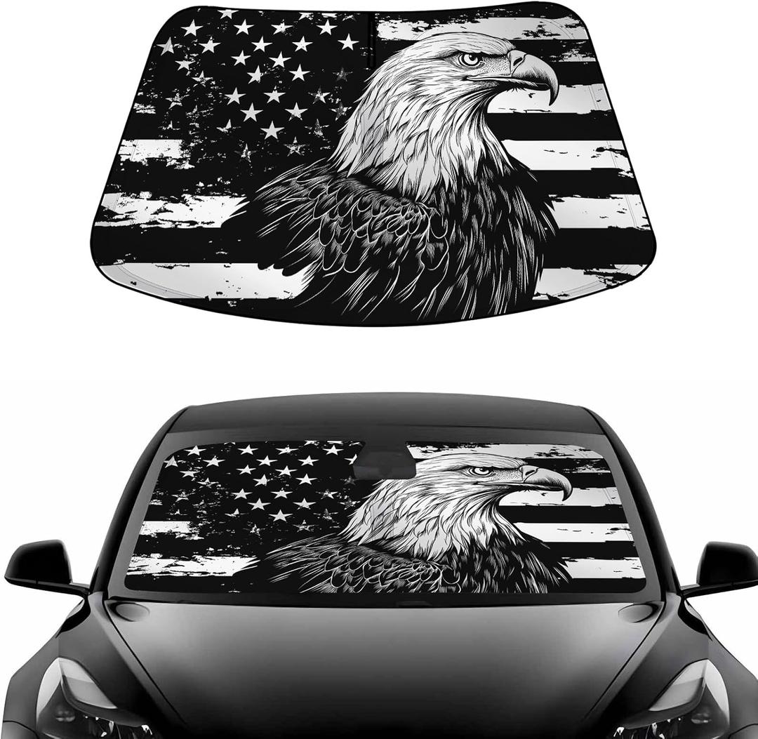 Windshield Sun Shade for Tesla Model Y Model 3 2016-2025 Accessories, Foldable Front Windshield Sunshade, Block Out UV Rays & Heat, Keep Car Cool