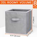 Criusia Storage Cubes - 11 Inch Heavy Duty Fabric Closet Bins for Shelves, Cube Organizer - 8 Pack Collapsible Decorative Storage Bins Baskets for Organizing Clothes Blankets Toys (Grey)