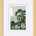 Egofine 8x10 Picture Frame Natural Wood Made of Solid Wood with Plexiglass, Display Pictures 4x6/5x7 with Mat or 8x10 Without Mat, for Tabletop and Wall Mounting Photo Frame