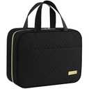 HOTOR Travel Toiletry Bag - Hanging Toiletry Bag for Women & Men, Makeup Bag/Big Comparment, Waterproof for Travel Accessories, Travel Essentials, Large, Black