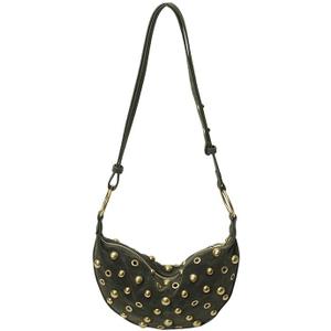 Studded Purse, 90s Punk Crescent Studded Bag, Trendy Adjustable Shoulder Strap Suede Crossbody Bags for Women