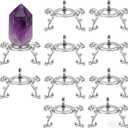 10pcs Large Crystal Ball Display Stand Silver Sphere Holder for 40-100mm Sphere - Metal Tripod Base for Crystals, Rock,Balls