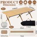 Novabright 20 Pcs Boho Picnic Kit Folding Picnic Table 59'' x 20.5'' Extra Large Outdoor Boho Blanket 91'' x 71'' Beige White Table Runner 12 Pillow Cover Woven Cotton Oversize Washable for Wedding