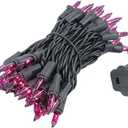 Novelty Lights 11 Feet 50 Bulbs Traditional Incandescent Mini Lights, Purple on Black Wire with 2.5" Spacing, Commercial Grade and UL Listed for Indoor/Outdoor Use, End-to-End Connectable