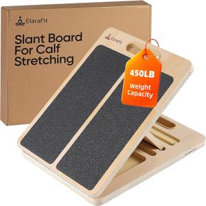 Adjustable Slant Board for Calf Stretching, Wooden Portable Stretcher, Foldable Incline Boards for Calves Ankle Achilles Tendon Knee Heel Muscle Stretch Exercise, Your 10 Minute Solution for Looser Calves