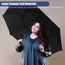 62 Inch Large Golf Umbrellas for Rain Compact Travel Inverted Windproof Double Canopy 10 Ribs Automatic Open/Close