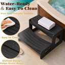 Wood Hot Tub Steps, Non-Slip 2-Step Outdoor Spa Stairs, 25"x13.2", Black
Heavy Duty Pool Ladder, Multi Purpose 2-Step Hot Tub Stairs for Spa, Pool, Patio, Camper, RV, Deck, Porch, Outdoor & Indoor