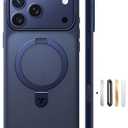 TORRAS Magnetic Ostand for iPhone 17 Pro Max Case, [Military Grade Protection] [Fit for MagSafe] [Built in Kickstand] [Camera Control Button] Translucent Slim Back Soft Edge, Deep Blue