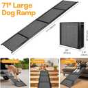 Dog Ramps for Large Pets, 71" Extra Long & 20" Extra Wide Foldable Aluminum Dog Ramp for Car, Support Up to 300LBS, Portable Non-Slip Rug Surface Pet Ramps for SUV, Truck, Van, Stairs, Bed, Couch