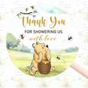 80pcs Thank You for Showering Us with Love Baby Shower Stickers, Winnie Bear Thank You Stickers, Classic Pooh Label Honey Jar Party Goods
