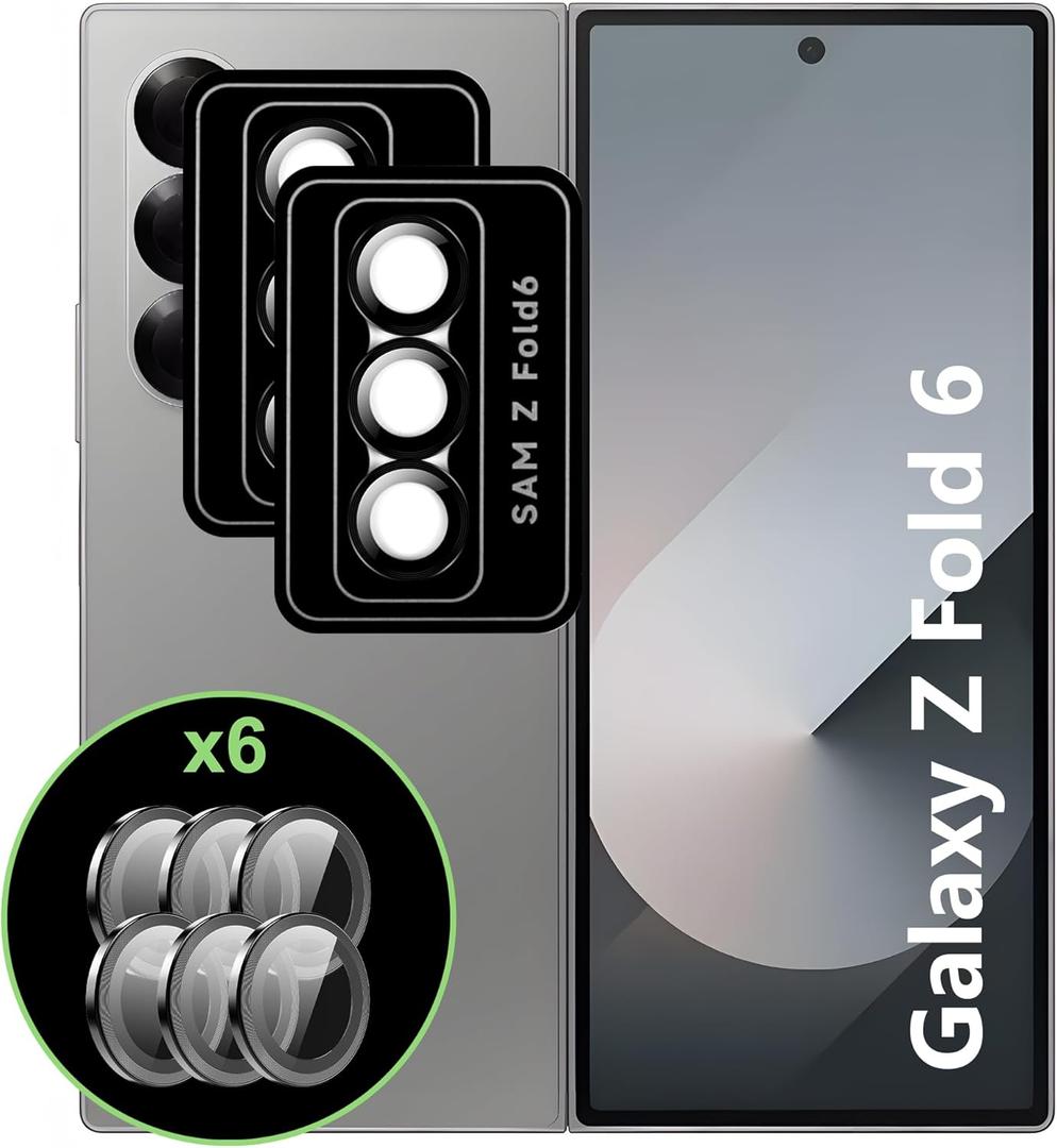 for Samsung Galaxy Z Fold 6 Camera Lens Protector,[Anti-Scratch][Easy to Install],High Definition,Anti Fingerprint,Tempered Glass film[2 pack]