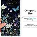 3 x Pocket Calendar 2026-2027 for Purse, Two Year Monthly Planner Pocket Size, Jan 2026 to Dec 2027 Monthly Planner Small Size (6.5" x 3.5") - Celestial