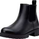 Vepose Women's 9607 Chelsea Ankle Boots Pull-On Booties for Women (8.5, Black)
