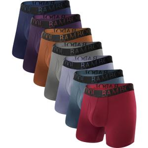 BAMBOO COOL Men's Ultra ComfortSoft Underwear, Moisture Wicking & Breathable No Ride Up Boxer Briefs with Fly, Multipack, M