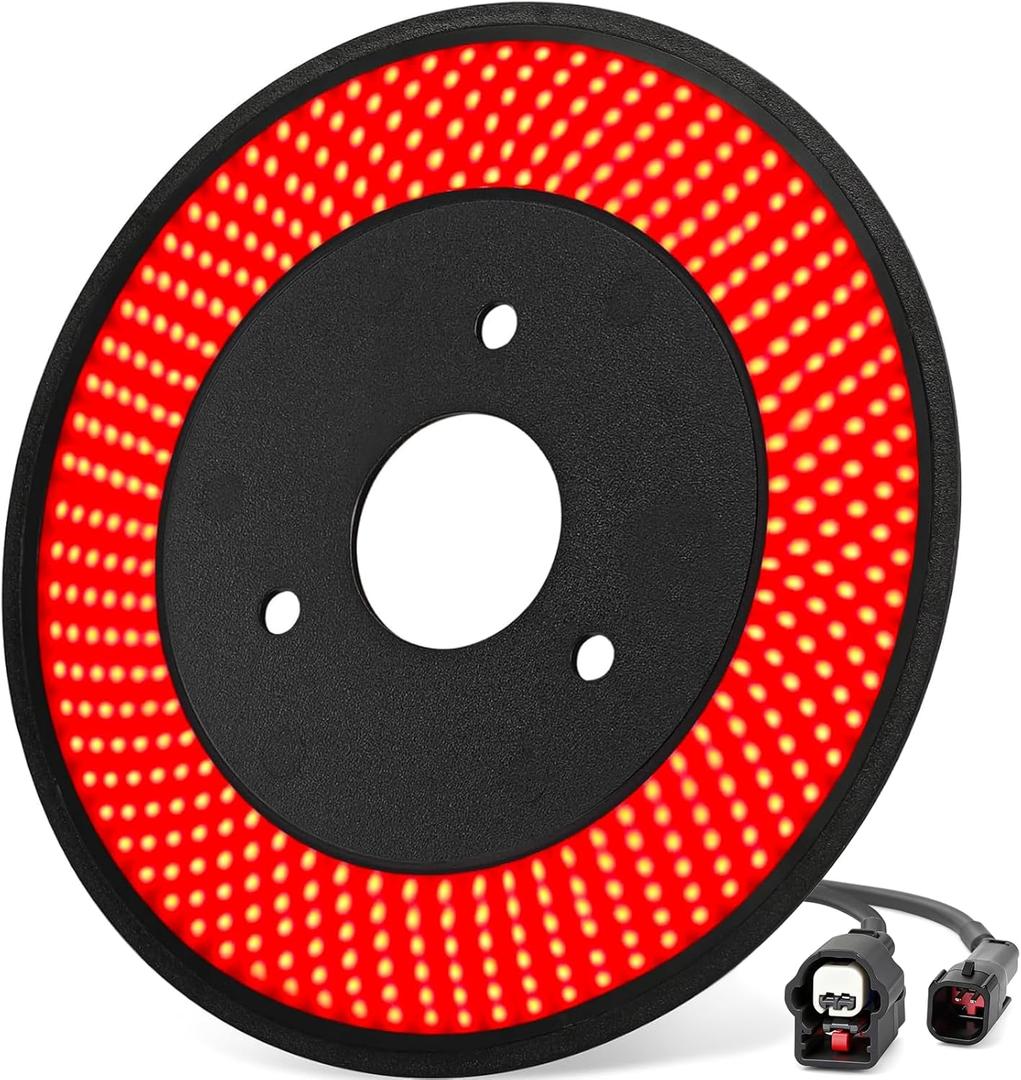 Spare Tire Brake Light for Ford Bronco 2021 2022 2023 2024 2/4 Doors, LED 3rd Third Brake Light Plug-N-Play, 405PCS LED Wheel Lights, Red Ring Rear Brake Tail Light for Ford Bronco Accessories