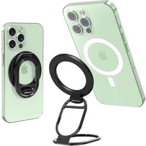MINDSKY Mag-Safe Phone Stand Phone Grip Compatible with iPhone 12/13/14/15 Mini/Pro/Pro Max Accessories Removable Magnetic Finger Phone Ring Grip(Black)
