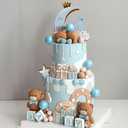 JeVenis Blue Bear Cake Decoration Baby Bear Baby Shower Cake Topper Bears Cake Decoration Baby Shower Birthday Cake Decoration
