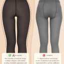 iceROSE Fleece Lined Tights Women - Sheer Black Thermal Leggings Thick Warm Pantyhose Fake Translucent Dress for Cold Winter (Large-X-Large)