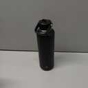 POWCAN 24oz Stainless Steel Slim Water Bottle for: Sweatproof, Flex Cap, Lightweight, Standard Mouth, Top Handle, Vacuum Insulated Flask with straw for Adults, Fitness, Teens, School (Midnight Black)