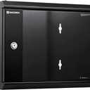 RackPath 6U Wall Mount Network Rack Cabinet Quiet Cooling Fan, Locking Glass Door, 17.7" Deep (450mm), Removable Locking Side Panels, Fits 19" IT & A/V Equipment
