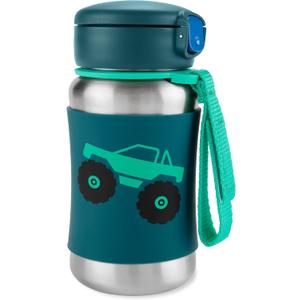 Skip Hop Toddler Sippy Cup with Straw, Sparks Stainless Steel Straw Bottle, Truck