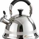 Stainless Steel Whistling Tea Kettle Stovetop - 3.1QT Tea Top Mirror Finish, 304 Stainless Interior, Foldable Handle, Fast Heating for Tea, Coffee & Gifts