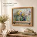 Wood Framed Farmhouse Plants Flowers Wall Art Wildflowers Colorful Glass Bottles Wall Decor Rustic Wildflower Poster Print Artwork for Bathroom Living Room Bedroom Study Room Home Decoration, 24"L x 16"W