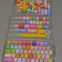 Womier Cute Keycaps, Cat PBT Keyboard Keycaps, MOA Profile Dye-Sublimation Rainbow Candy Key Caps for 60 65 75 100 Percent Cherry MX, Kailh, Outemu, Gateron Mechanical Keyboard(Colour)