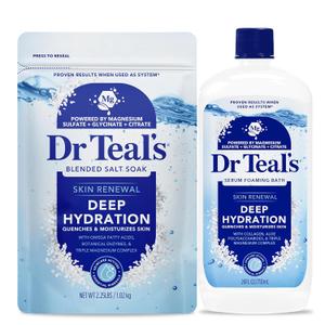 Dr Teals Skin Renewal Deep Hydration Salt & Foaming Bath Combo Pack