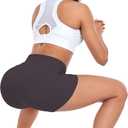 SEEMLY High Waisted Yoga Shorts for Women Tummy Control Fitness Athletic Workout Running Shorts with Deep Pockets (Black, XL)