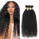 Water Wave Human Hair Bundles 30 32 34 Inch Unprocessed Brazilian Virgin Water Wave 3 Bundles Human Hair Natural Black Color