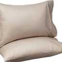 Amazon Basics 400 Thread Count 100% Cotton Pillowcases, Sateen Weave, Standard Size, 20" x 30", Stone Gray, Set of 2