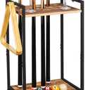 Pool Stick Holder - Freestanding Pool Cue Holder Floor Stand Wooden Cue Stick Holder 10-Hole Billiard Cue Racks for Game Room Billiard Room Decor Club Pool Table Accessories