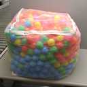 Amazon Basics BPA Free Ball Pit Balls with Storage Bag, Crush-Proof Plastic for Toddlers Kids 12+ Months Play, 6 Bright Colors, Pack of 1000