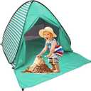 Pop Up Beach Tent Shade Sun Shelter UPF 50+ Canopy Cabana 2-3 Person for Adults Baby Kids Outdoor Activities Camping Fishing Hiking Picnic Touring (Lake Green Stripes)